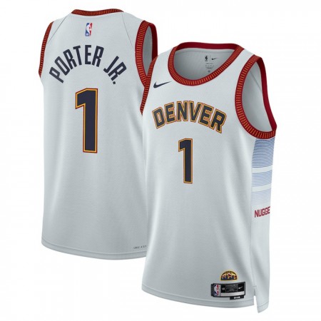 NBA Mænd Trøje Denver Nuggets Michael Porter JR 1 2022-23 Nike City Edition Grå Swingman